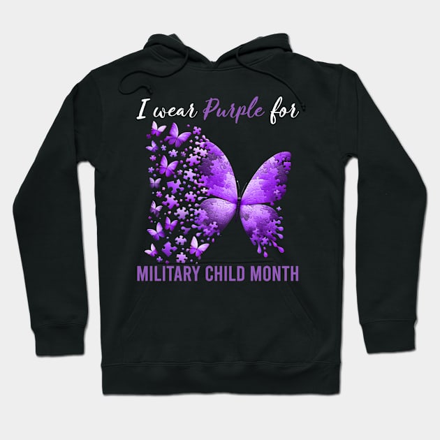 Purple Up For Military Kids Military Child Month, In April We Wear Purple Hoodie by artbyGreen